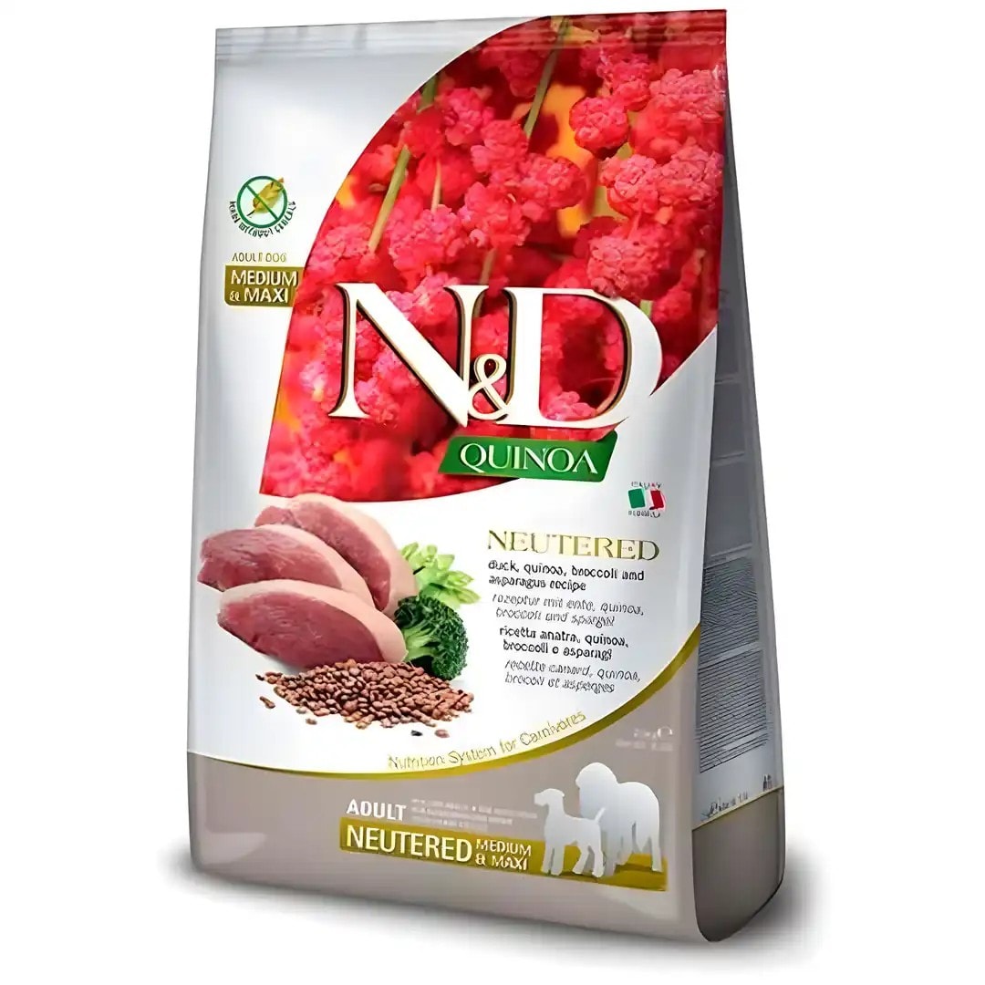 N&D Quinoa Ördek ve Brokoli Orta Büyük Irk Kısır Köpek Maması 12 Kg